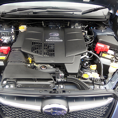 Engine of a Subaru Impreza Sport Hybrid.