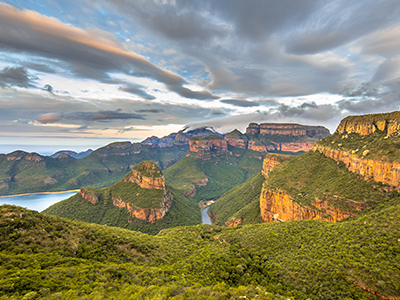 View of the Blyde river canyon and Three rondavels, Mpumalunga view