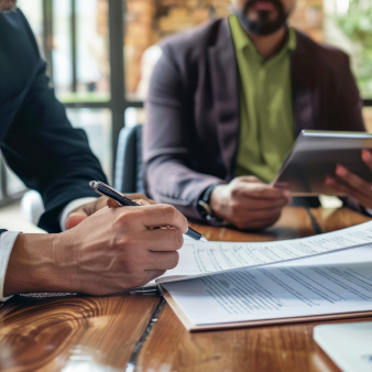 directors signing a contract for insurance