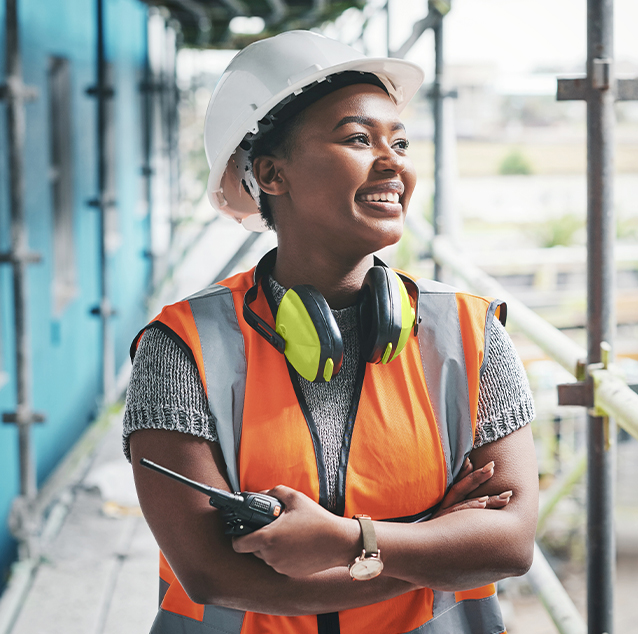 a female engineer on construction site