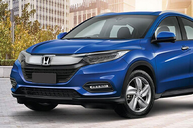 Honda blue CR-V front left view 