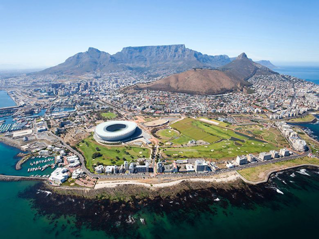 Ariel view of the city of Cape Town.