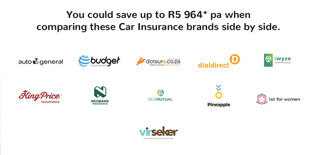 You could save up to R5 964* pa when comparing these Car Insurance brands side by side.