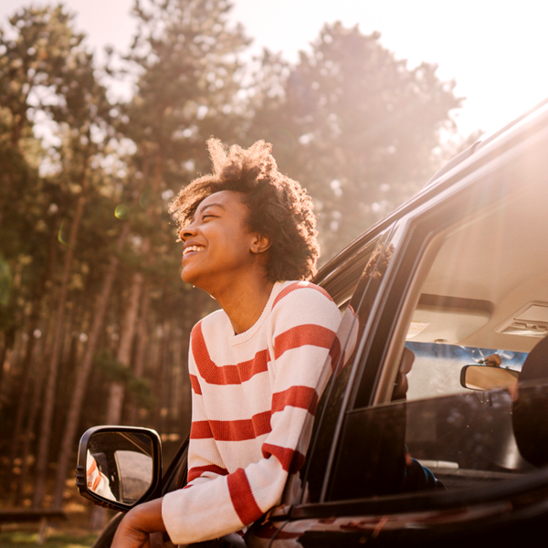 Lady in car