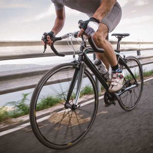 Cyclist on bike 
