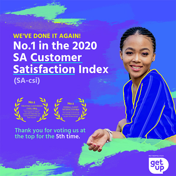 No 1 in the 2020 SA Customer Satisfaction Index