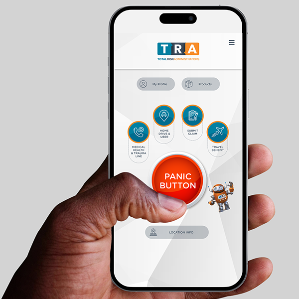 Person holding cellphone as they look at the TRA Assist Mobile App | Unique benefits | Hippo.co.za