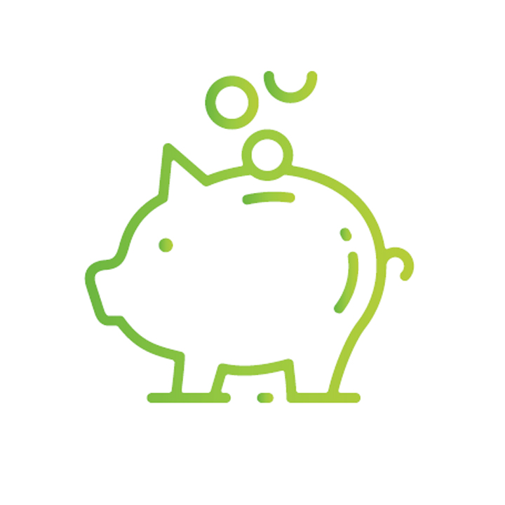 Piggybank with 3 coins dropping into the piggybank | Unique benefits | Hippo.co.za partner 