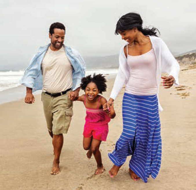 Family on the beach 