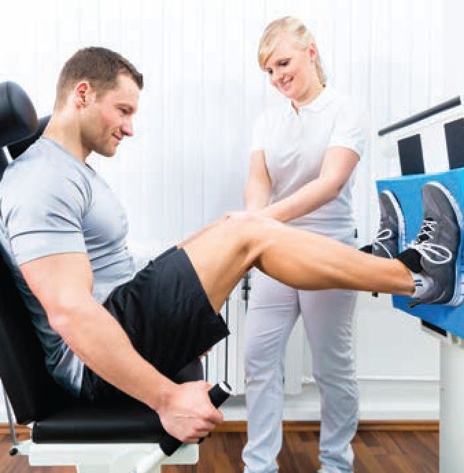 Man on leg press 