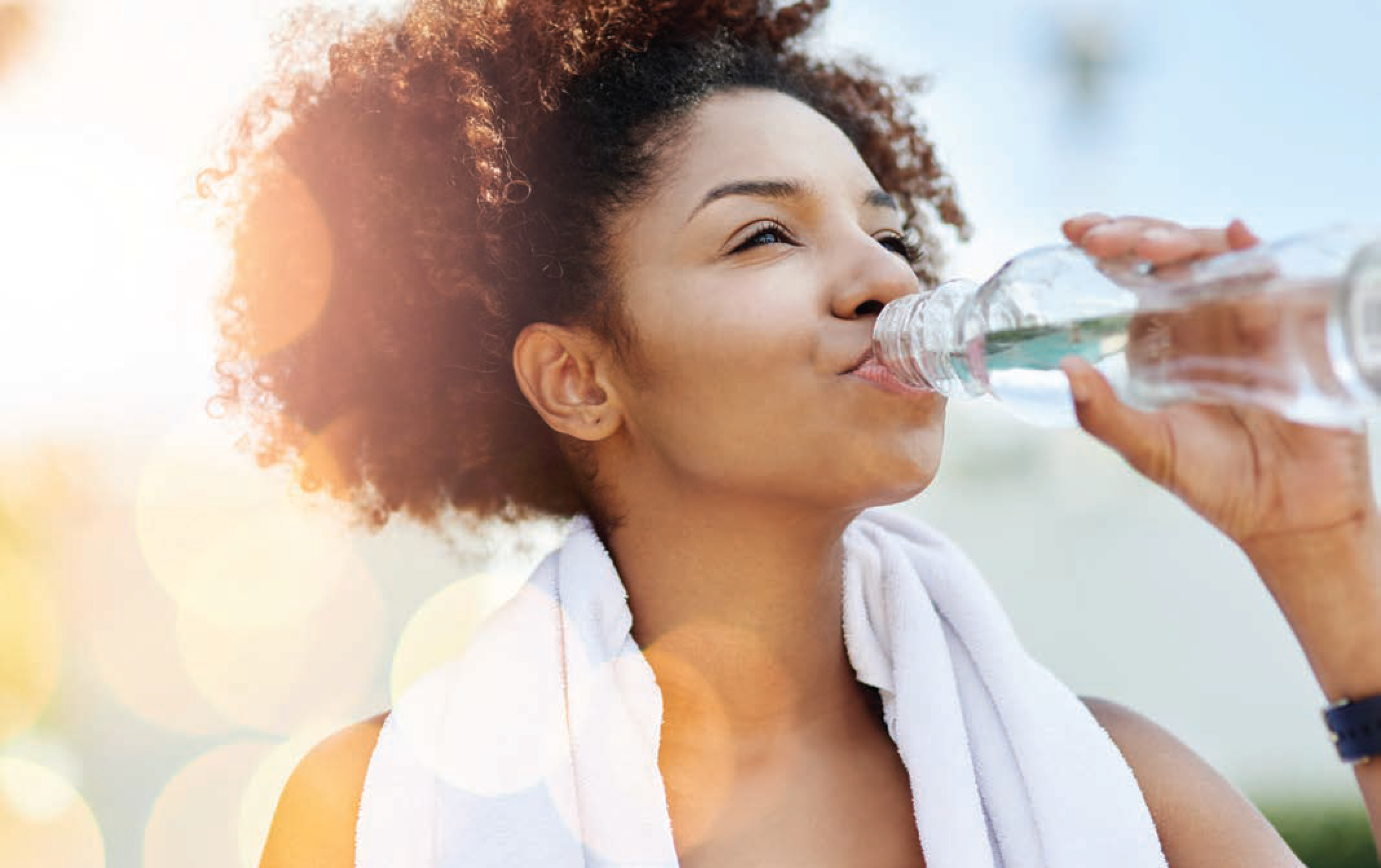 Woman with water bottle 