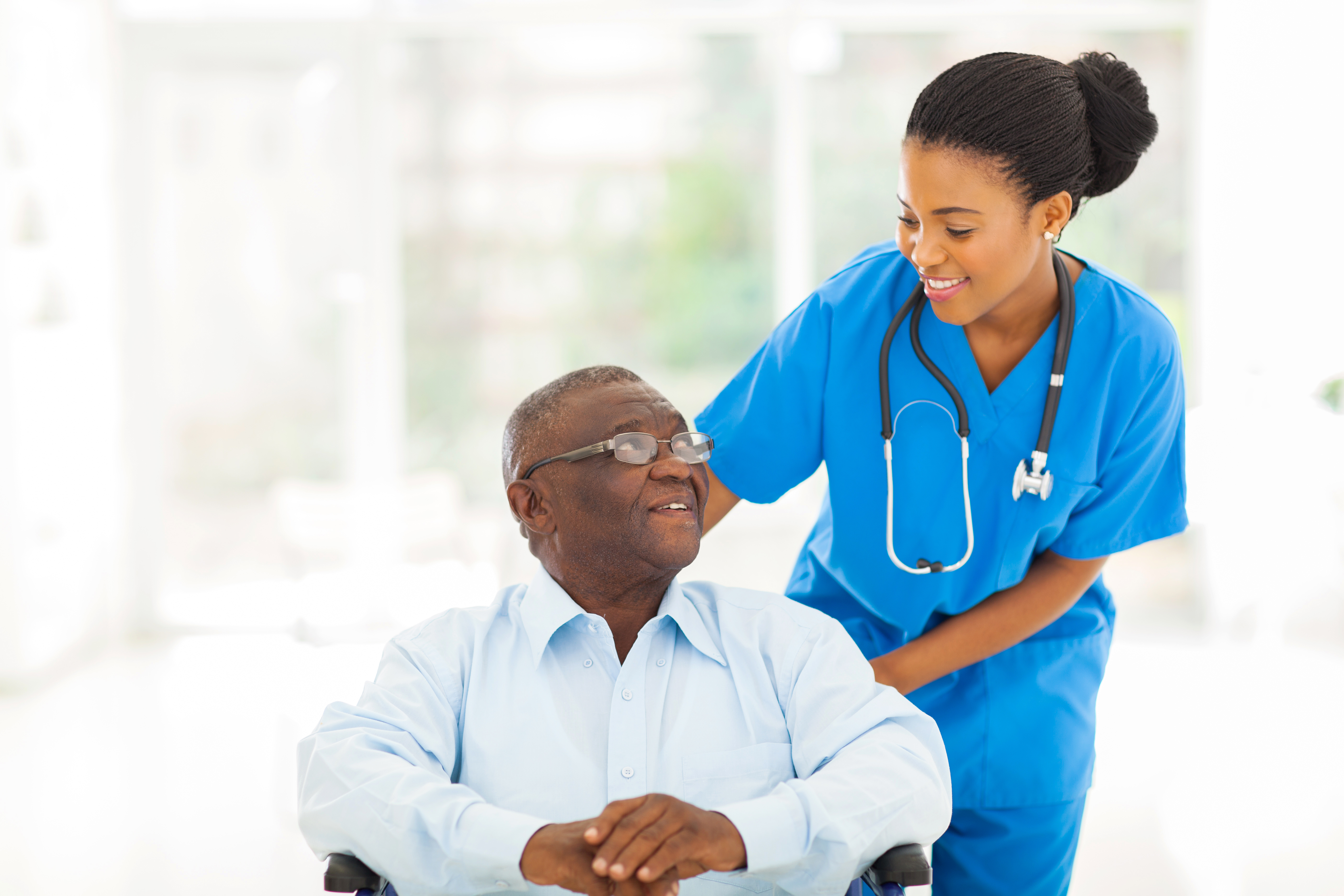 Female doctor with patient