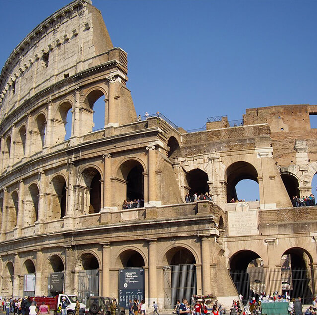 The Colosseum in Rome, Italy.