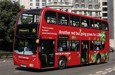 Red double-decker London bus.