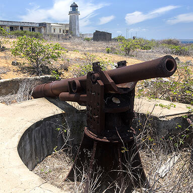 Old cannon near the lighthouse, Amoronia, Orange Bay, north of Madagascar