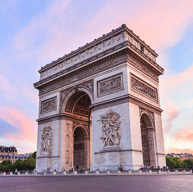 The Arc de Triomphe de l'Étoile monuments in Paris, France