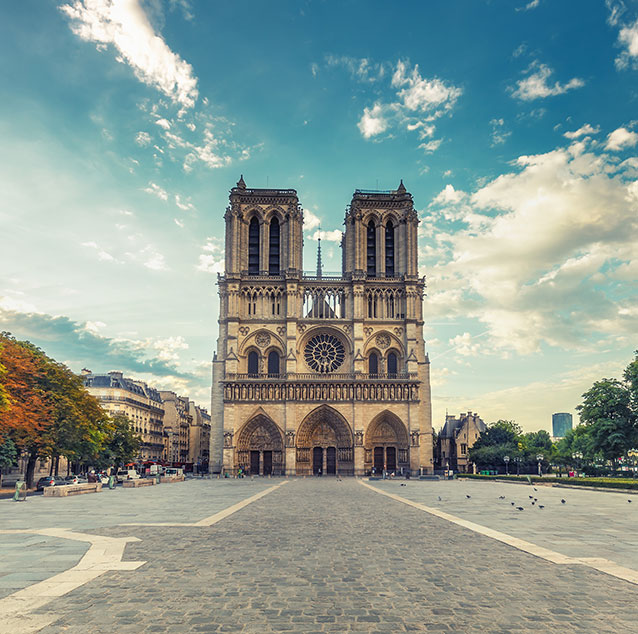 The Notre Dame Church Cathedral in Paris.