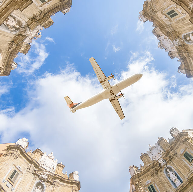 Airplane view in Rome