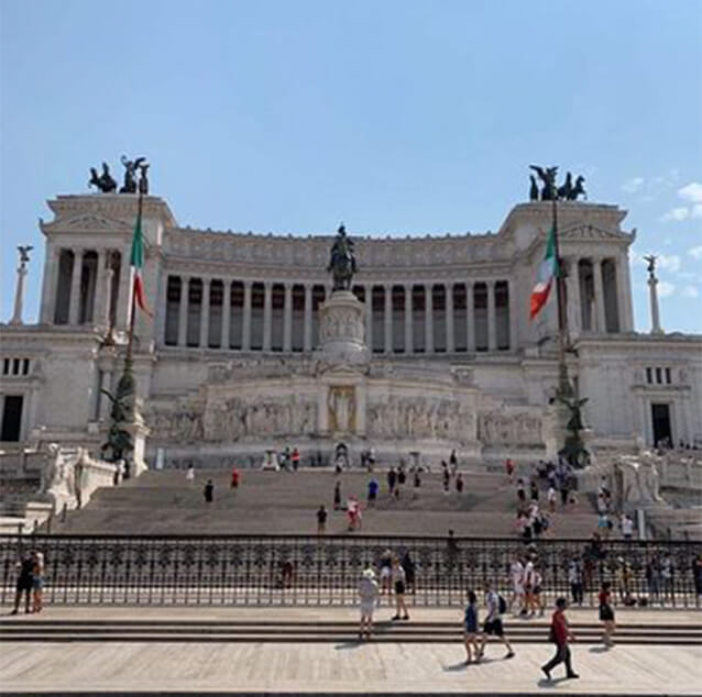 The Colosseum and the Arch of Constantine in Rome