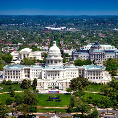 Aerial view of the United States Capital