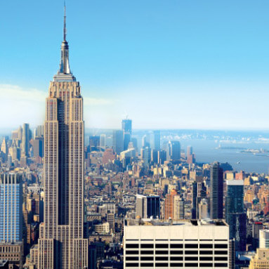 The Empire State building among other skyscrapers in New York city