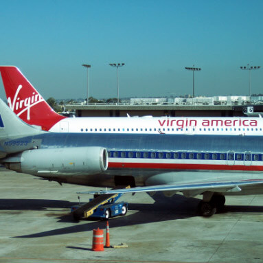 American Airlines and Virgin America planes