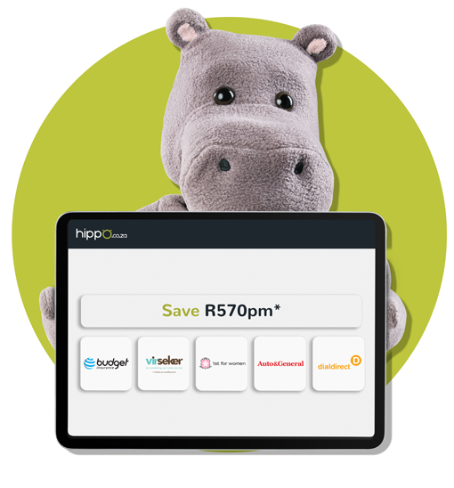 Save on Business insurance with Hippo Hippo holding phone, Save on your Business Insurance