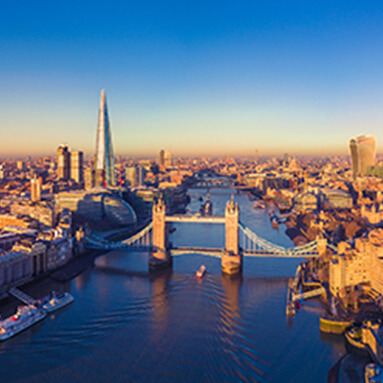 Aerial view of London United Kingdom